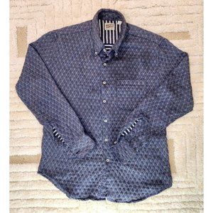 Naked and Famous Shirt large Button Up quilted Japanese Cotton Made in Canada L